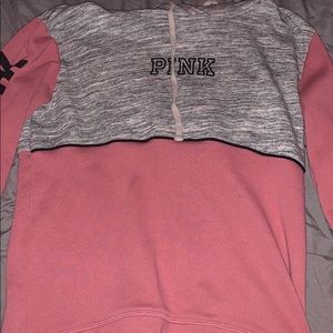Brand pink gray and pink pull over no pockets